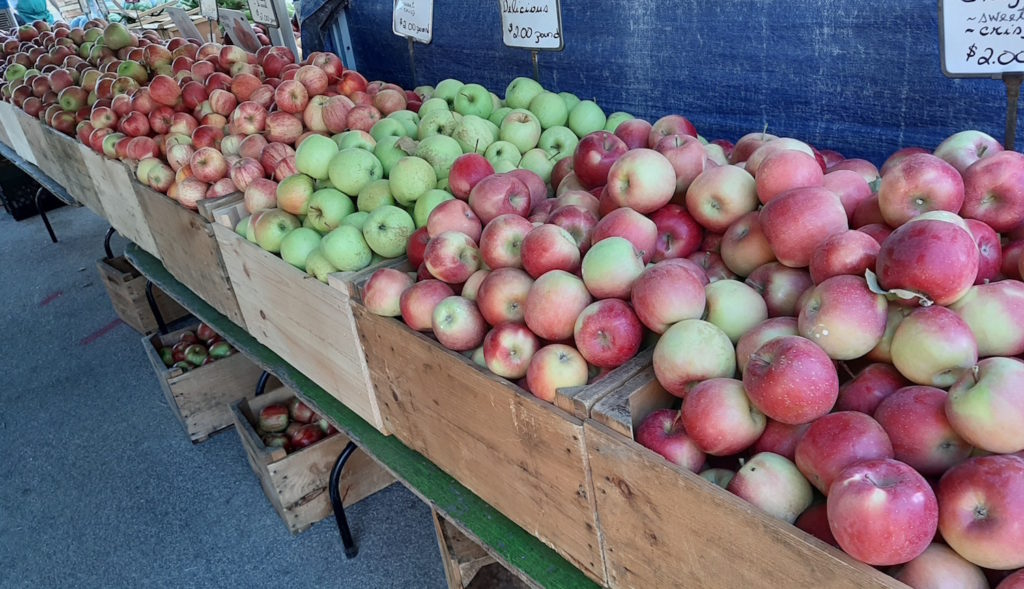 Apples at the Greenmarket Farmer's Market in Brooklyn, NY.