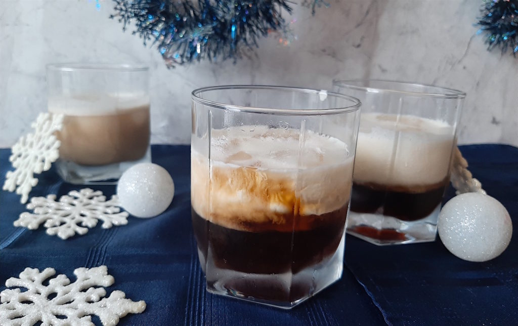 White Russians with winter decorations.
