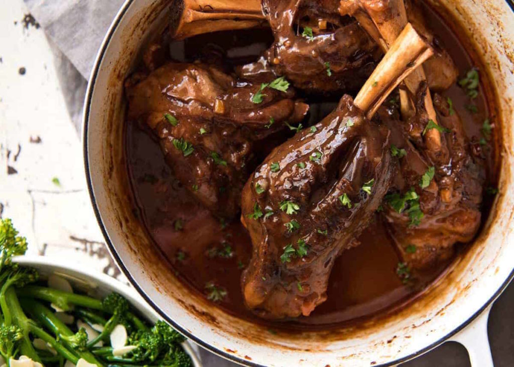 Port Braised Lamb Shanks from RecipeTinEats