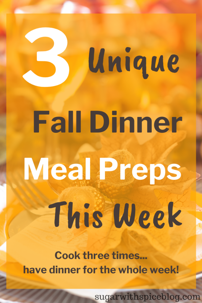 3 Unique Fall Dinner Meal Preps for This Week, Cook only 3 times, have dinner for the whole week!