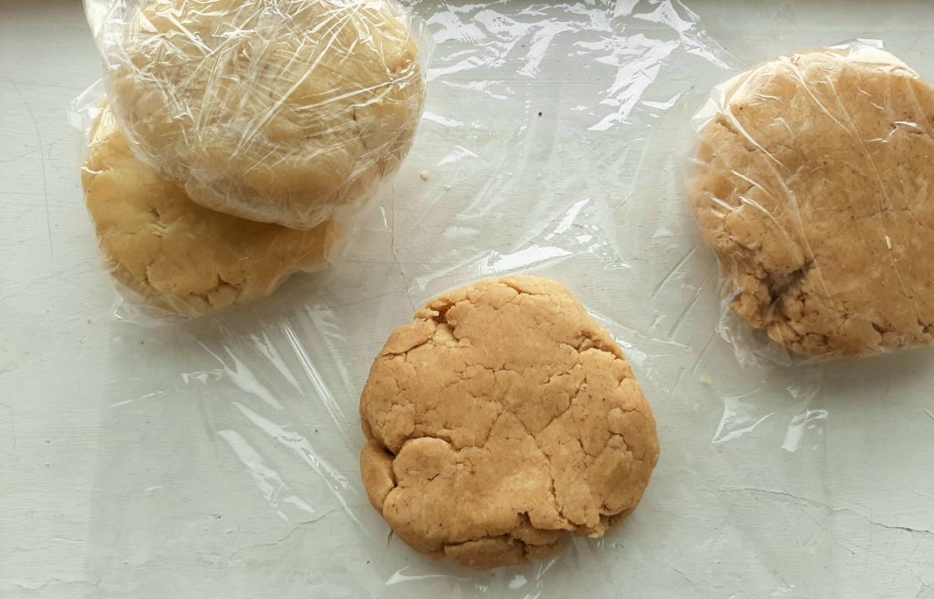 Spiced all-butter pie crust ready to be wrapped in plastic for storage and chilling. Sugar with Spice Blog