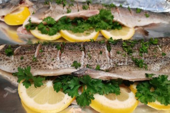 Whole Roasted Rainbow Trout with Lemon and Parsley