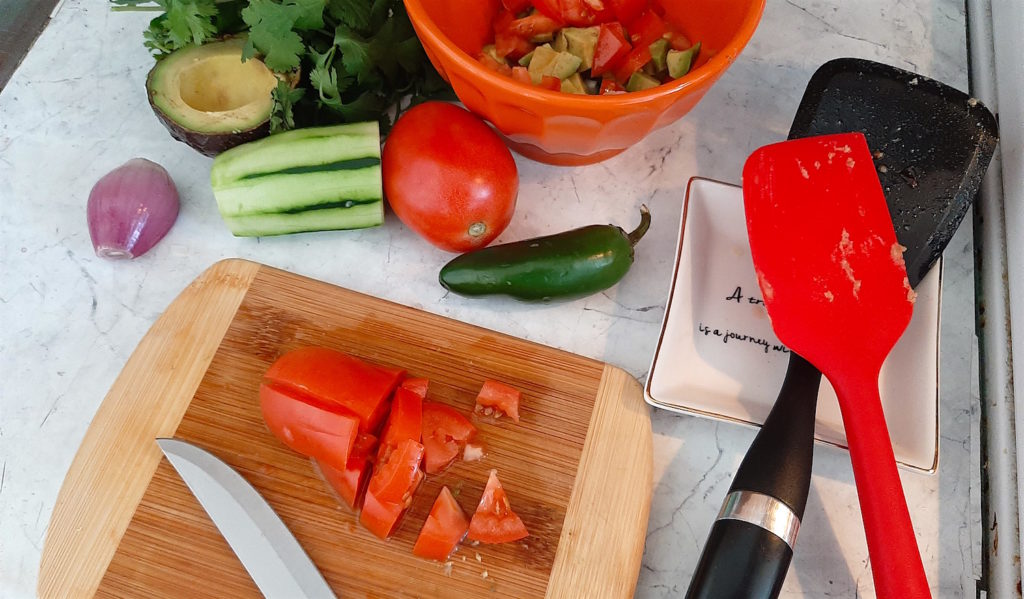 Fresh veggie Relish for Homemade Soft Tacos