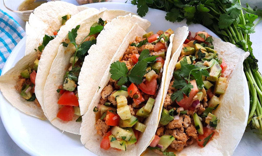 Homemade Ground Chicken Soft Tacos